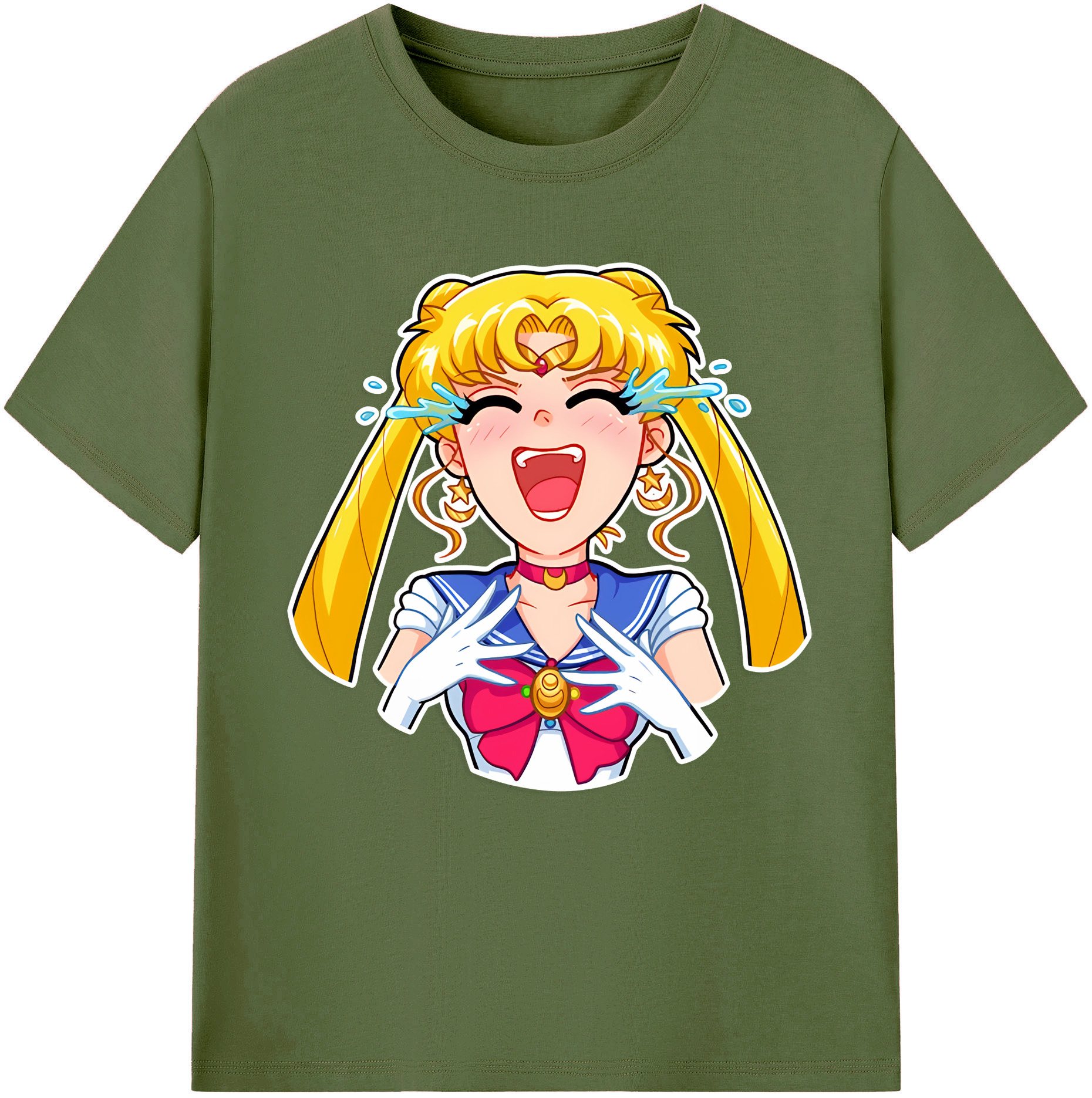 （画像用） 美少女戦士セーラームーン 月野 うさぎ つきの うさぎ Sailor Moon Tsukino Usagi 綿100％半袖Tシャツ（フロントプリント）
